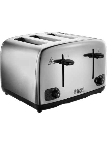 Russell Hobbs 24090 Adventure Four Slice Brushed Polished Stainless Steel Toaster - WVIR0D4B