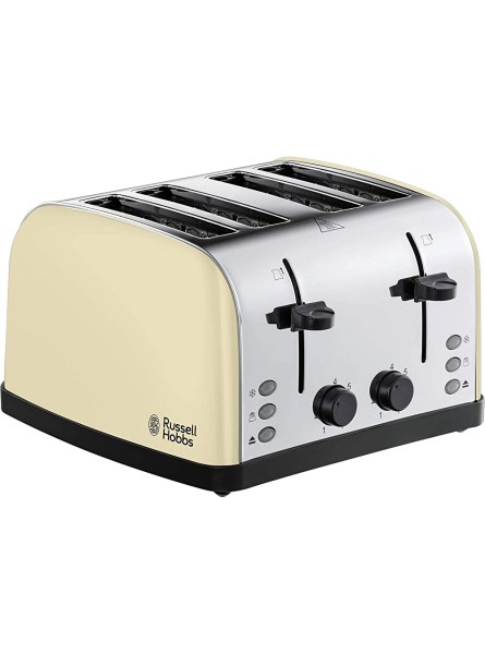 Russell Hobbs 28363 Stainless Steel Toaster 4 Slice with Variable Browning Settings and Removable Crumb Trays Cream - UWCM9YQ2