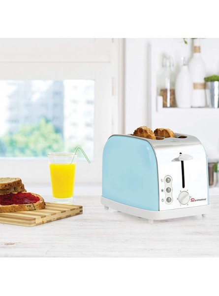 SQ Professional Dainty Legacy Toaster with Pastel Colour Finish 900W – Two Slice Stainless Steel Skyline - CJTD2O8F