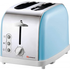 SQ Professional Dainty Legacy Toaster with Pastel Colour Finish 900W – Two Slice Stainless Steel Skyline - CJTD2O8F