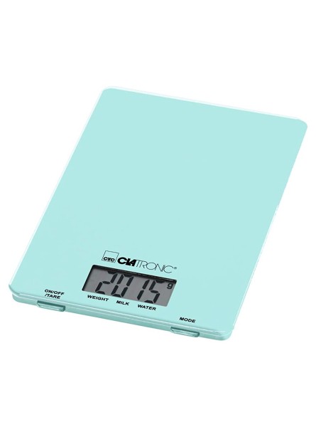 Clatronic KW 3626 Kitchen Scales up to 5 kg Extra Flat Glass Weighing Surface Tare Function LCD Display Mint Green Plastic - PSKSX6O9
