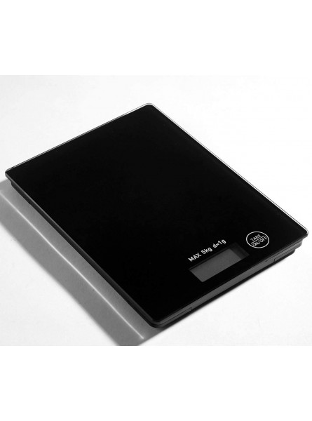 Digital Kitchen Scale Weight Black Glass Electronic Scales 5kg Capacity 1g - TVCPDJ08