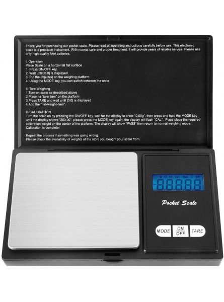 Foraco Digital Pocket Scale,200g by 0.01g,Digital Grams Scale Food Scale Jewelry Scale Black Kitchen Scale 200g Black Battery Included - WELE84Y8