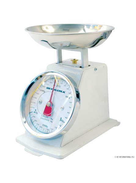 New 3KG Traditional Weighing Kitchen Scale Bowl Retro Scales Mechanical Vintage Cream - STWB75AR
