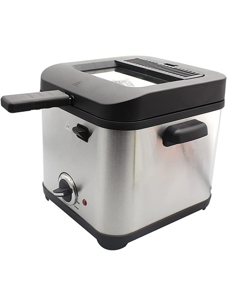 1.5L Mini Deep Fat Fryer with Viewing Window Electric Deep Fryer Stainless Steel Chip Fryer Fat Tank Temperature Control Removable Oil Basket Non-Stick Easy Clean 900 W - EKIA3SJO