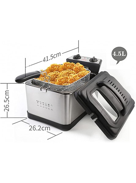 2000W Deep Fat Fryer with Viewing Window Stainless Steel Deep Fryer Adjustable Temperature Control Safety Cut Out Non-Slip Easy Clean,5L 4.5l - XYQXY3NS