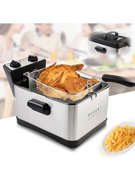 2000W Deep Fat Fryer with Viewing Window Stainless Steel Deep Fryer Adjustable Temperature Control Safety Cut Out Non-Slip Easy Clean,5L 4.5l - XYQXY3NS