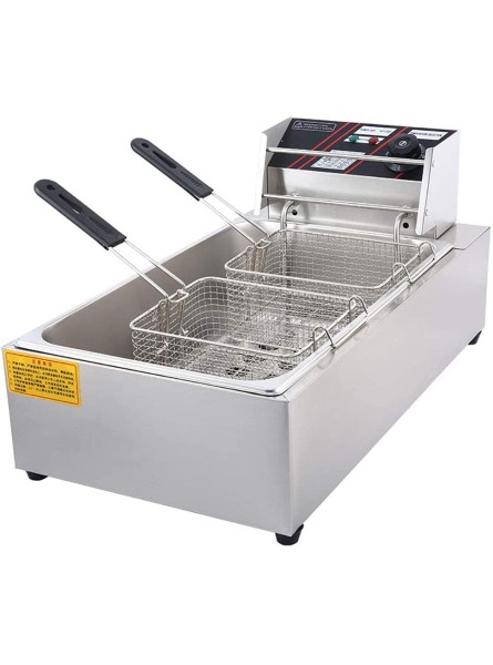 3200W 20L Litre Stainless Steel Deep Fat Fryer Chip Pan with Basket Handle Adjustable Thermostat Control Home Commercial - GIKBAN2Y
