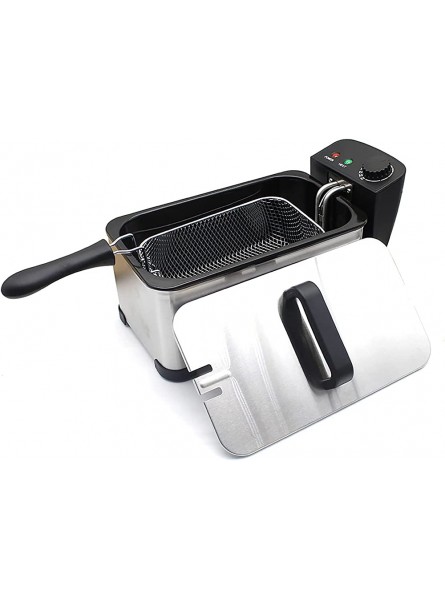 3.5L Electric Deep Fryer with Lid Stainless Steel Deep Fat Fryer with Adjustable Temperature Control Chip Fryer Non-Stick Tank Removable Oil Basket Easy Clean 2000W - GKDW6H2K