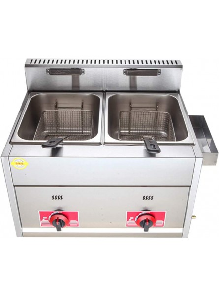 Commercial Deep Fat Fryer 12L Gas Fryer Large Capacity Double Fryer Stainless Steel LPG Fryer with 2 Baskets and Lids for Home Kitchen Restaurant - QYCCEGY4