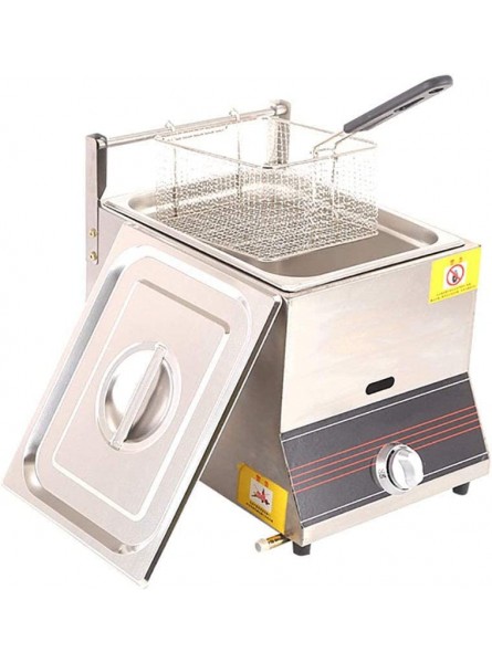 Deep Fryer 6L 12L Commercial Deep Fat Fryer Large Capacity Gas Home Stainless Steel with Removable Basket Chip Fryers Gas Pan 6L - SRKZJ3EE