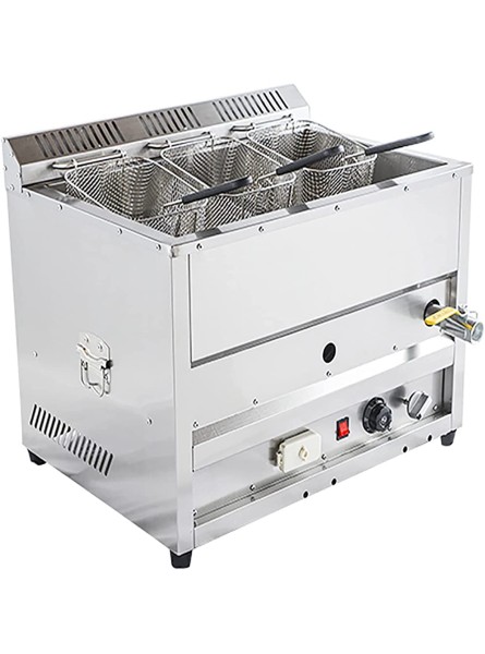Large Capacity Temperature Controlled Gas Fryer Stainless Deep Fryer with Lid and Baskets Upgrading Stereo Heating 15L 25L Large Capacity Easy to Clean for Restaurant and Home Use  Size : 25L  - FUZJ68EV