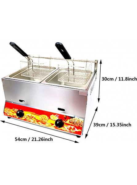 Multi-function Gas Deep Fryer 22L Compact Dual Tank Gas Fryer Freestanding Temperature Control Adjustable Firepower Removable And Washable Stainless Steel Liquefied Petroleum Gas - ZJLSYO29
