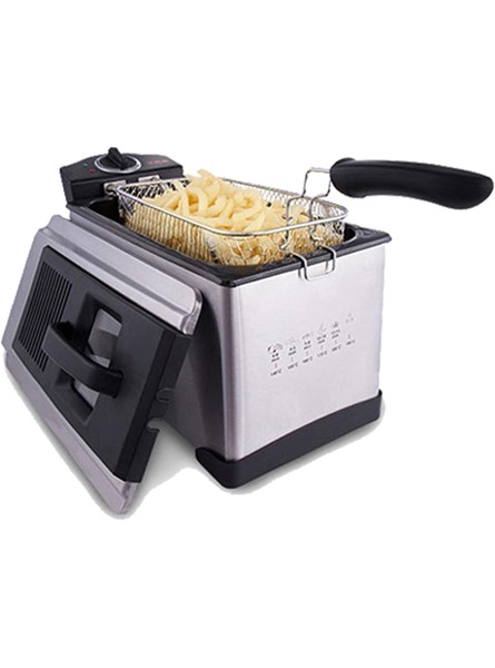 XUETAO Compact Mini Deep Fat Fryer 1400W 2.5L 304 Stainless Steel with Viewing Window Temperature Control Removable Oil Basket - YIPWEQSR