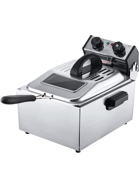XUETAO Deep Fat Fryer Stainless Steel Deep Fryer with Viewing Window Adjustable Temperature Control Detachable Basket and Safety Cut Out Non-Slip Easy Clean 2800W,6L Thicker - NCEH71HK