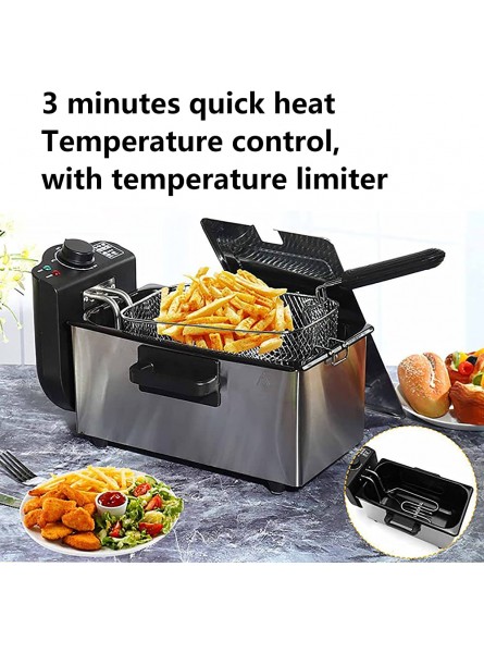 XUETAO Electric Deep Fryer 3L Tank Deep Fat Fryer Stainless Steel Chip Fryer 5000W with Lids Basket Home Restaurant for Cooking French Fries Onion Rings Egg Rolls Fried Chicken - RUHVGKTK