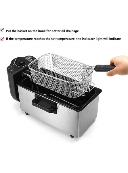 XUETAO Electric Deep Fryer 3L Tank Deep Fat Fryer Stainless Steel Chip Fryer 5000W with Lids Basket Home Restaurant for Cooking French Fries Onion Rings Egg Rolls Fried Chicken - RUHVGKTK