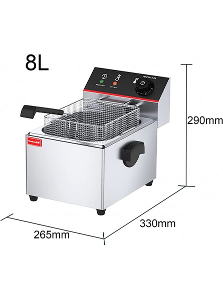 YLWJ Professional Fryer 2500W Stainless Steel Electric Commercial Fryers with Temperature Limiter for Turkey Fries Home Kitchen Restaurant - LLQFJS83