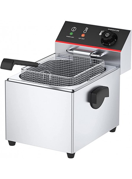 YLWJ Professional Fryer 2500W Stainless Steel Electric Commercial Fryers with Temperature Limiter for Turkey Fries Home Kitchen Restaurant - LLQFJS83